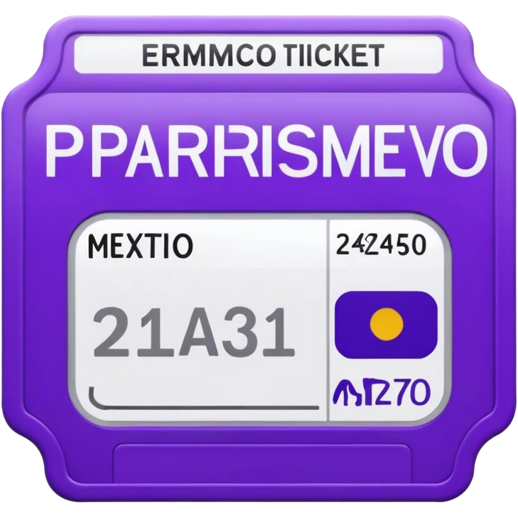Parisien metro purple ticket  emoji