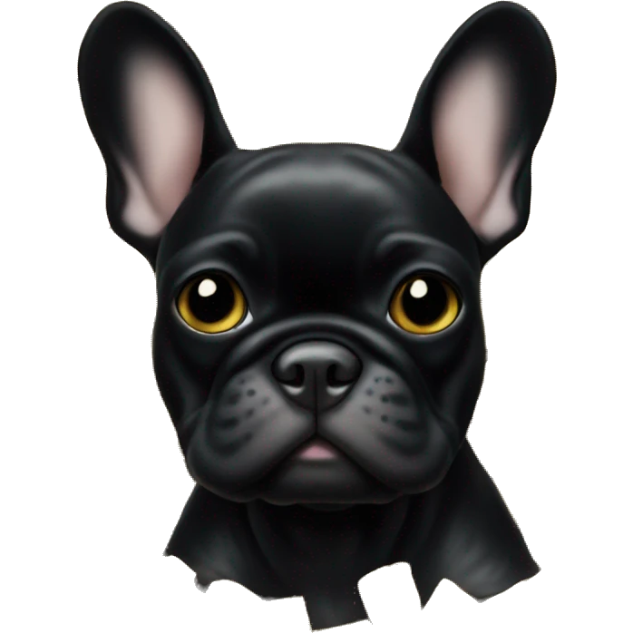 Black frenchie on pile of gold  emoji