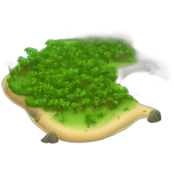Beautiful island with lot of trees emoji