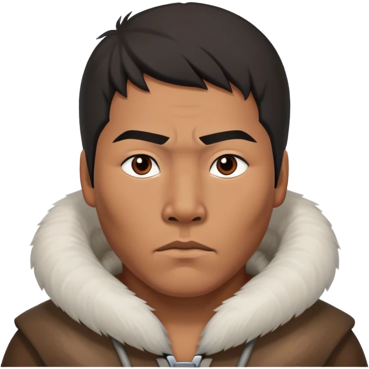 Inuit men photorealistic serious emoji