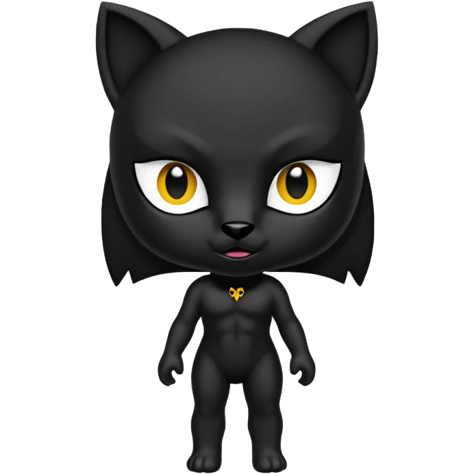 Pantera negra cuerpo pequeña tipo whatsapp silueta sencilla sin cara emoji