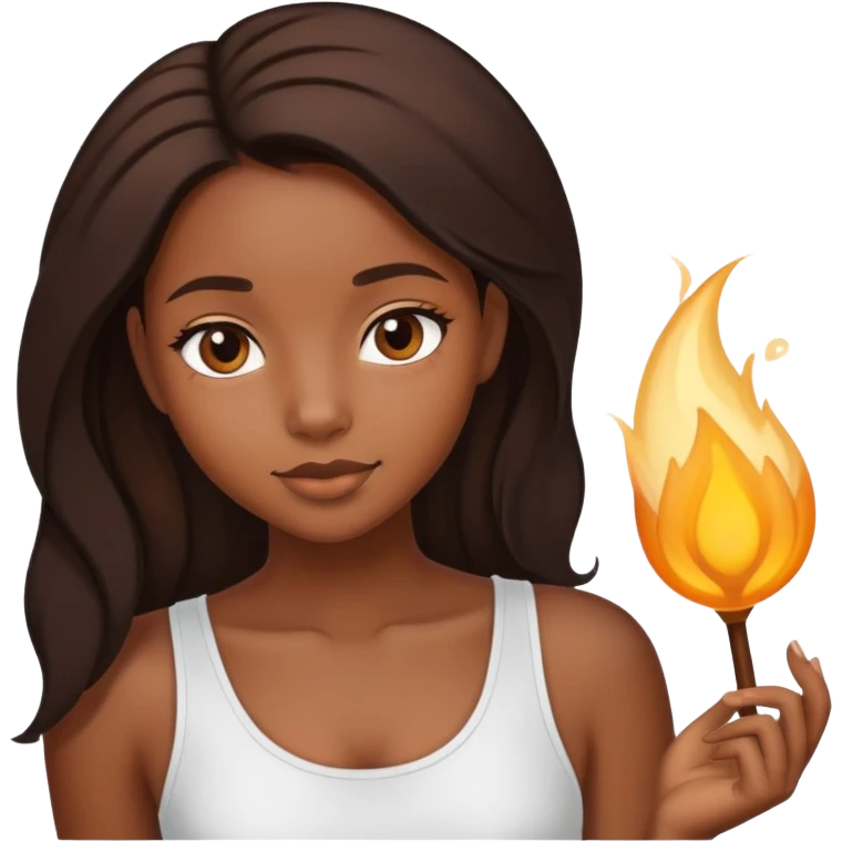 pretty black girl with honeybrown hair on one side and black on the other emoji