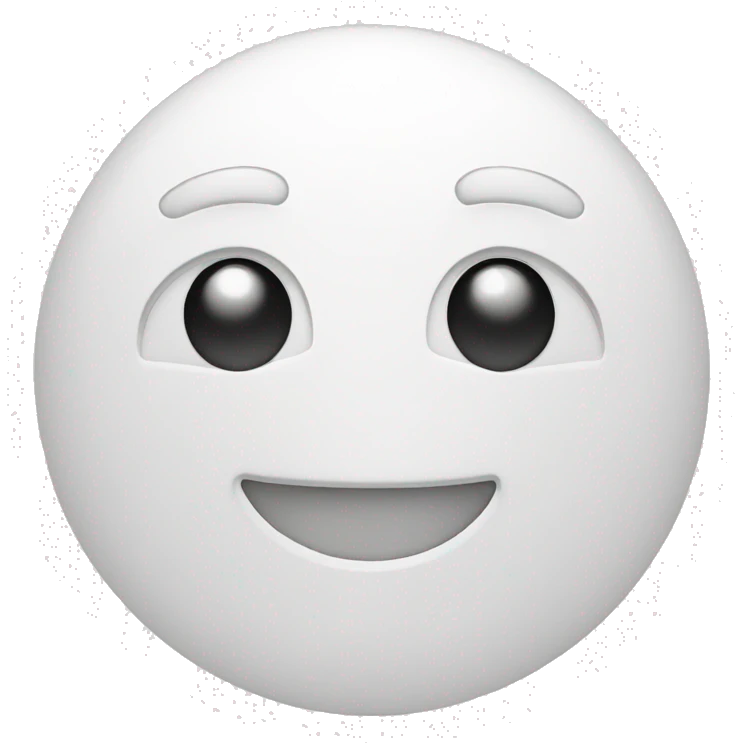 happy emoji but its all white colors and not a  full circle emoji