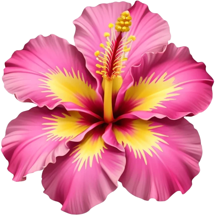 yellow and pink hibiscus flower emoji