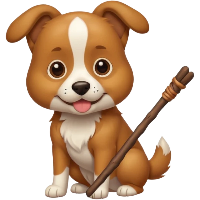 dog stick in its  emoji