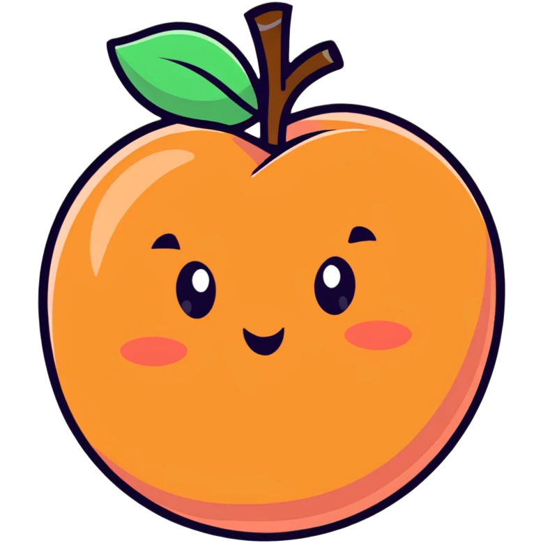 cute peach fruit character emoji