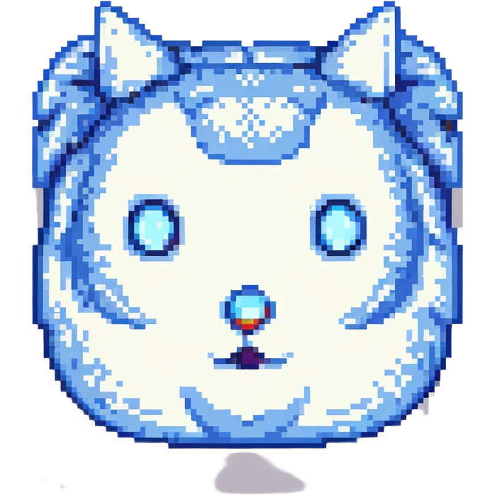 pixel art style microchip, blue and silver color scheme, no text emoji