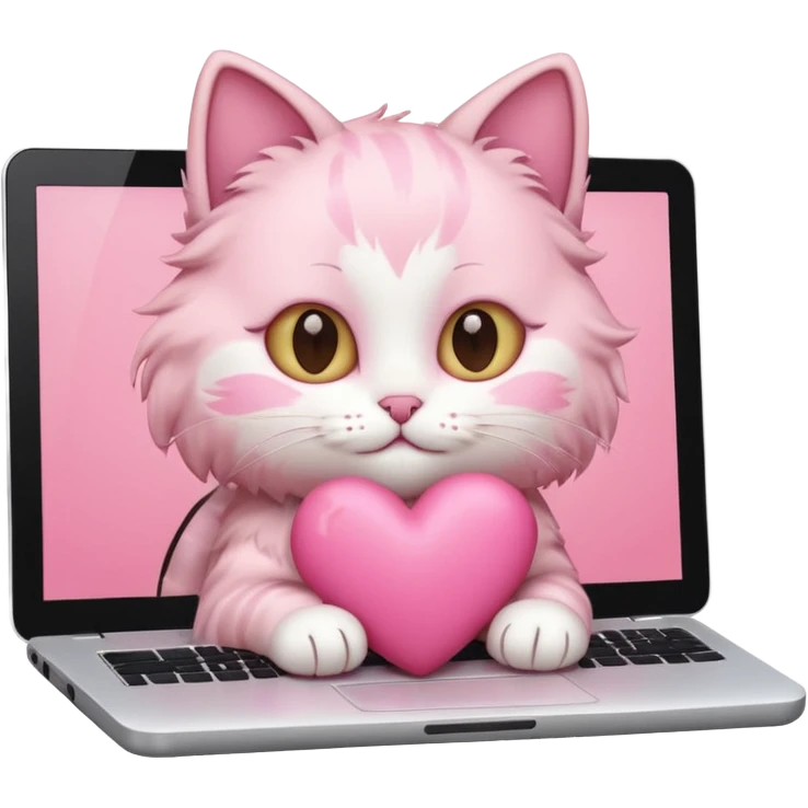 Pink pretty cute heart cat computer  emoji