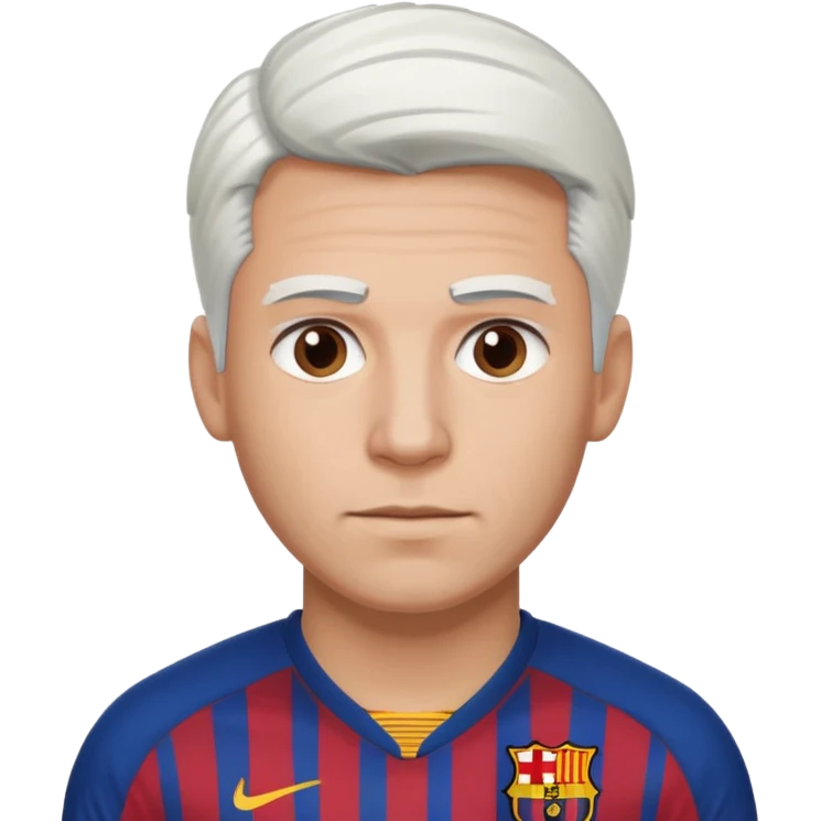 araujo футболист с белыми волосами  в футболке барселоны emoji