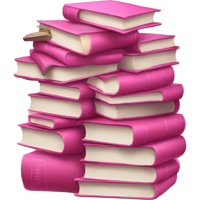 Pink pile of books  emoji