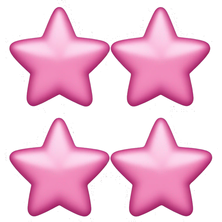Three small pink , 4-pointed stars grouped together. The stars have a slightly elongated shape, giving them a twinkling effect. They vary in size, with the largest star in the center and two smaller stars on either side.  emoji