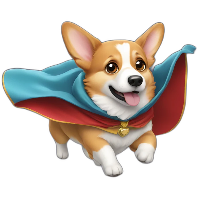 corgi flying cape emoji