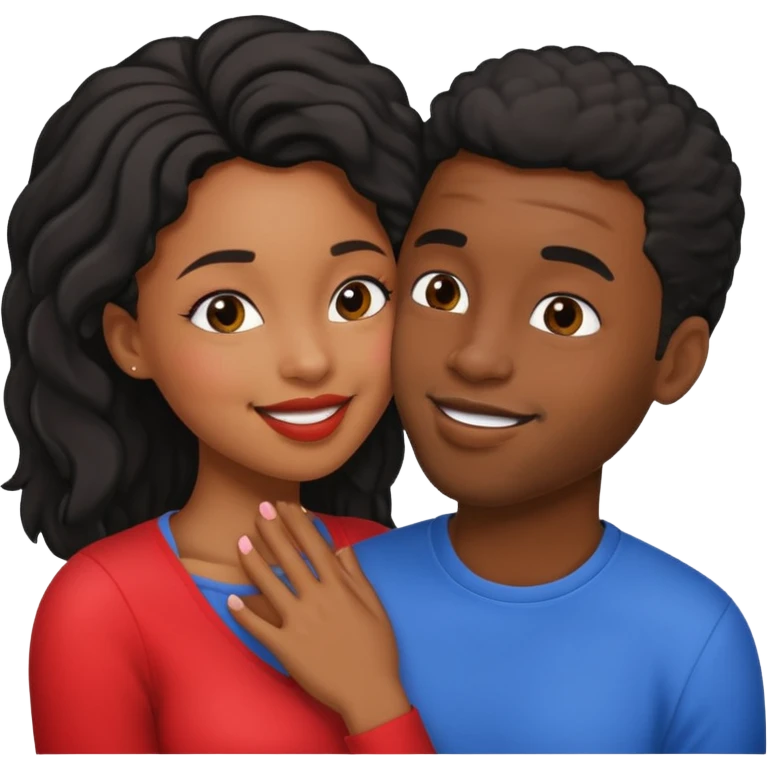 Black girl and black guy kissing  emoji
