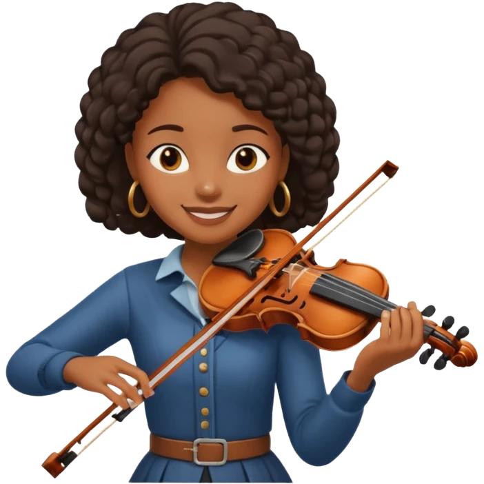 black girl playing violin emoji