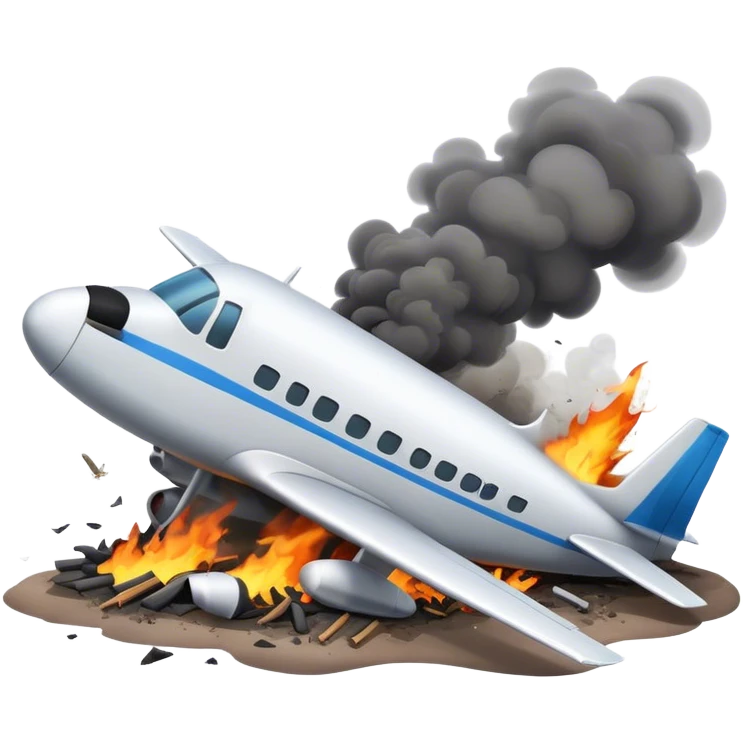 Plane crash on ground emoji
