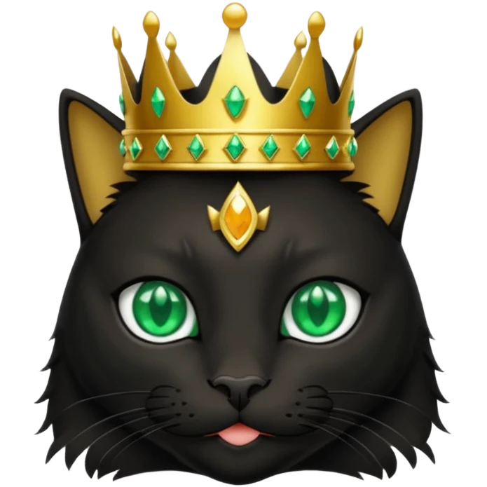 Black cat with crown  emoji