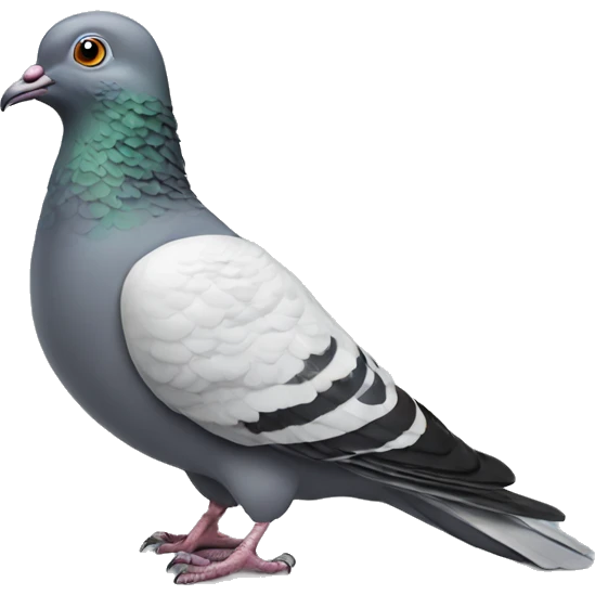 Pigeon wearing gla emoji