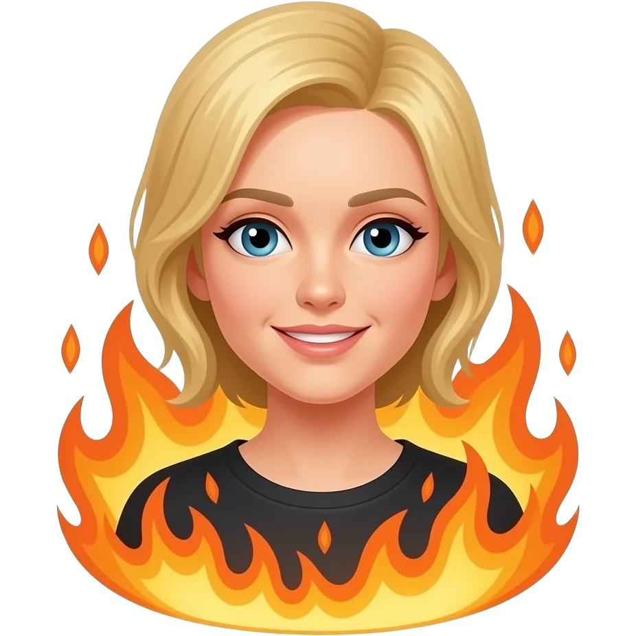 Quiero un emoji de un blond quemando emoji