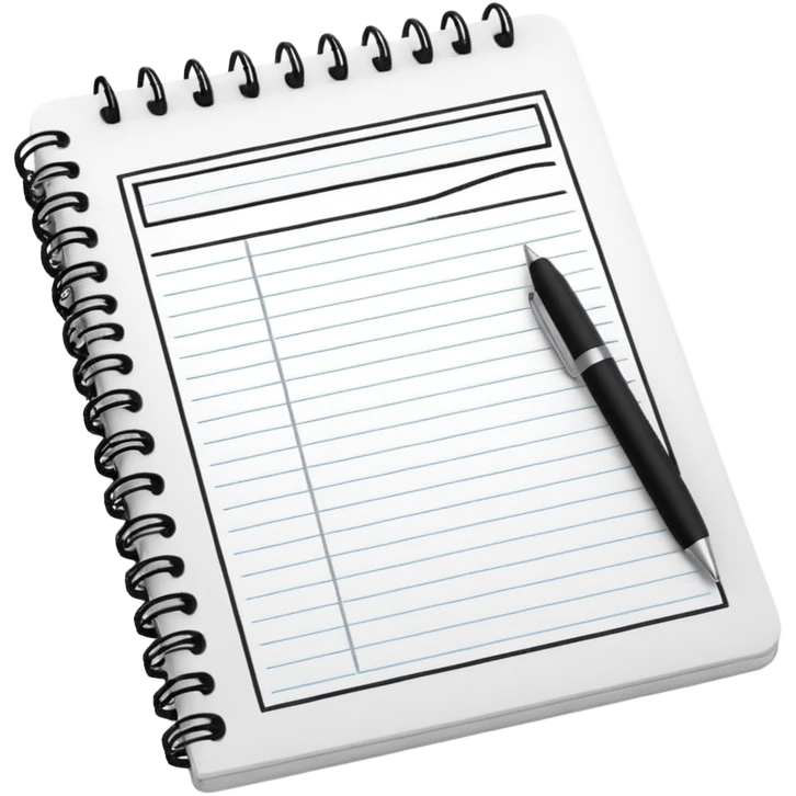 spiral notebook with tasks written no rivets at the top emoji