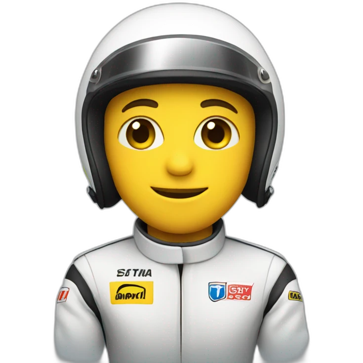 car racer with helmet crossing arms emoji