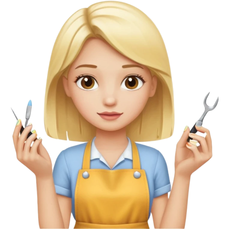 Blondie girl making nails emoji