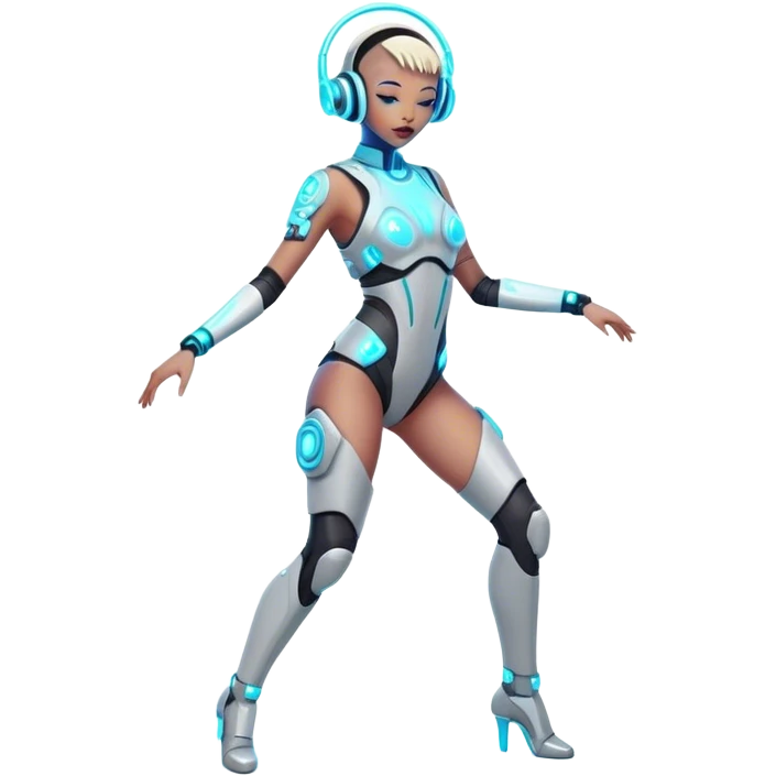 Neon cyberpunk style dance emoji
