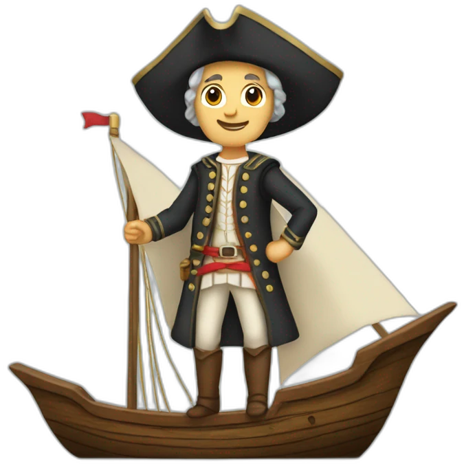 cristopher columbus full body in a ship emoji