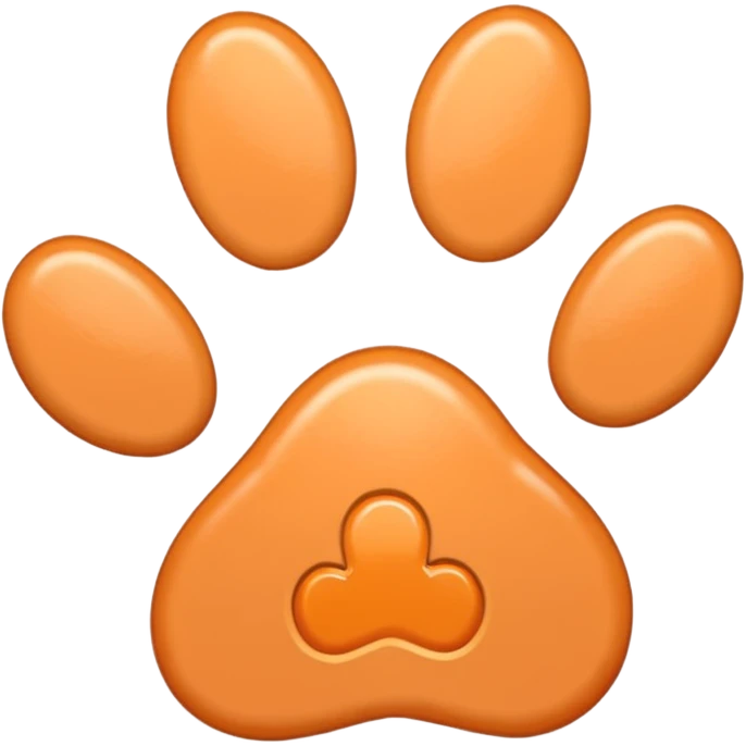 a very light pale pastel orange pawprint emoji