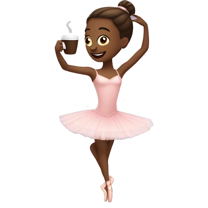 Ballerina drinks coffee emoji
