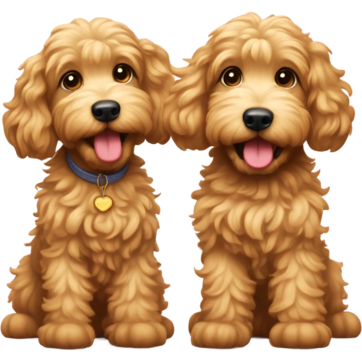 Two golden doodles emoji