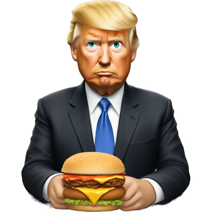 Donald trump eating McDonalds emoji
