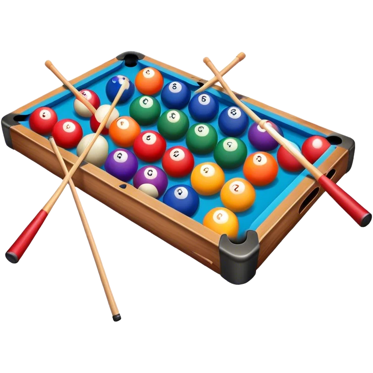 Pool game with balls and cues emoji