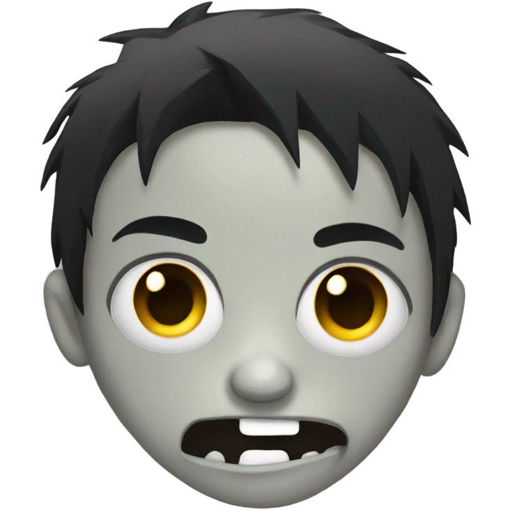 boy zombie with black emo hair emoji