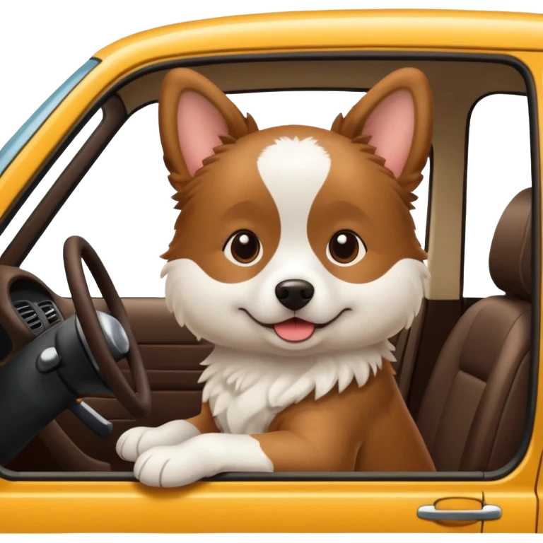 Dog with car emoji