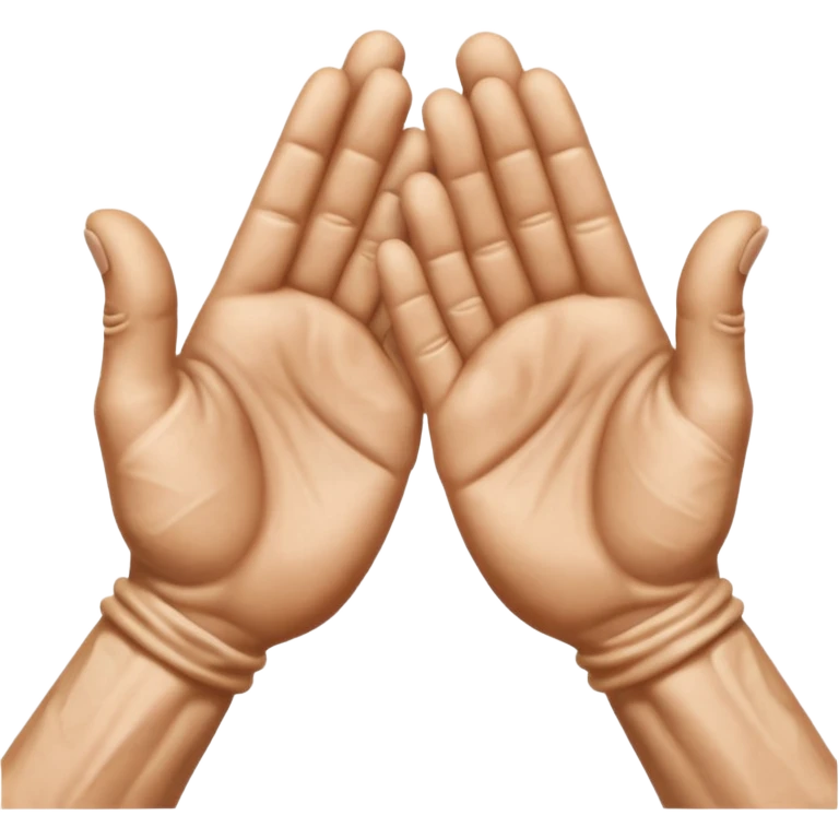 Side view of two human hands clapping together, realistic lighting, high detail emoji