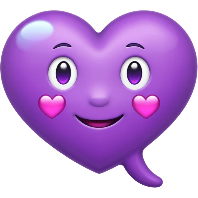 chat bubble emoji with a purple heart inside of it emoji
