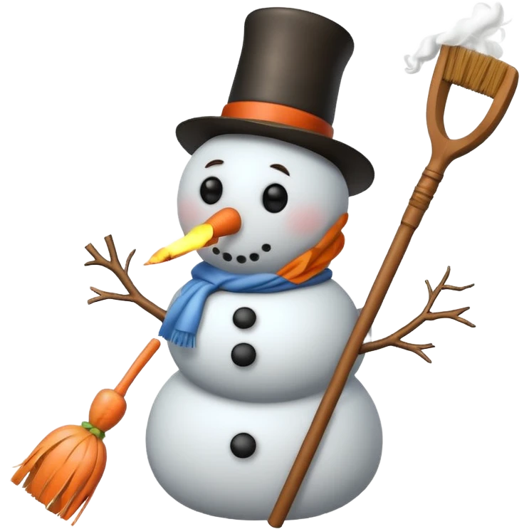 a snowman with a cigarette emoji