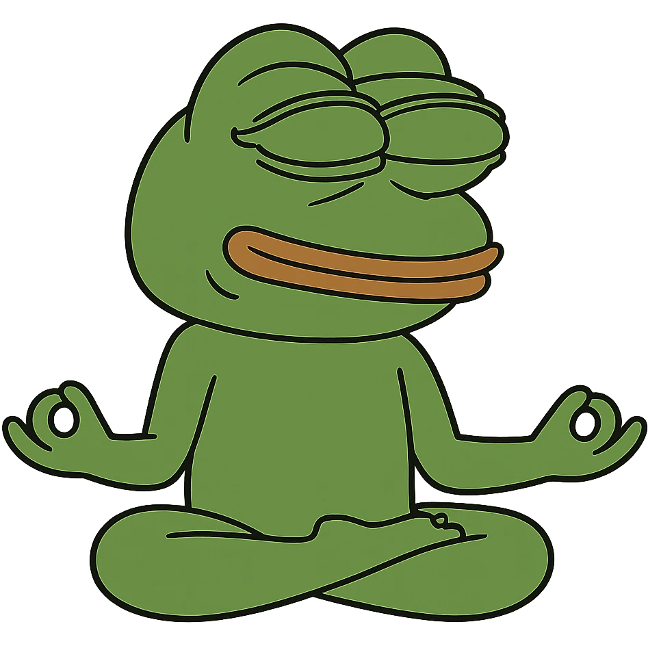 create a pepe doing yoga, white background emoji