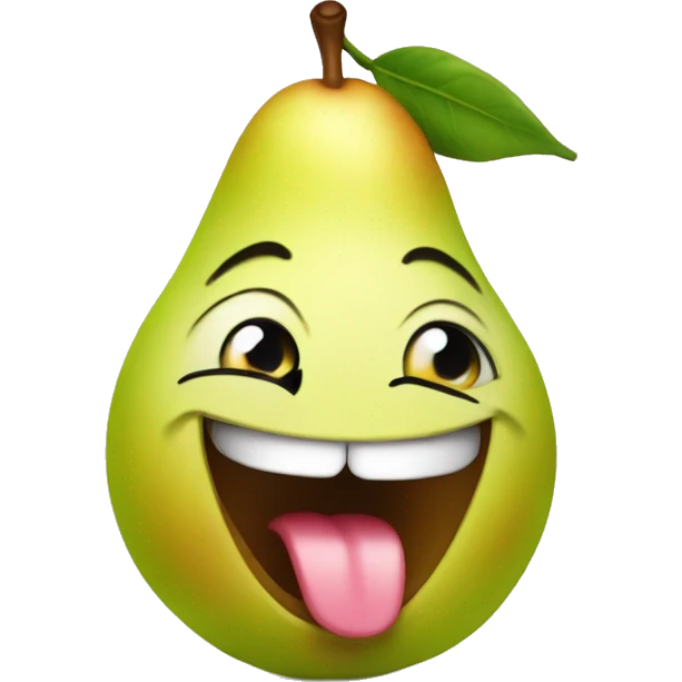 cute pear with tongue out emoji