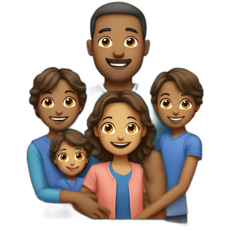 Famille avec 6 enfants emoji