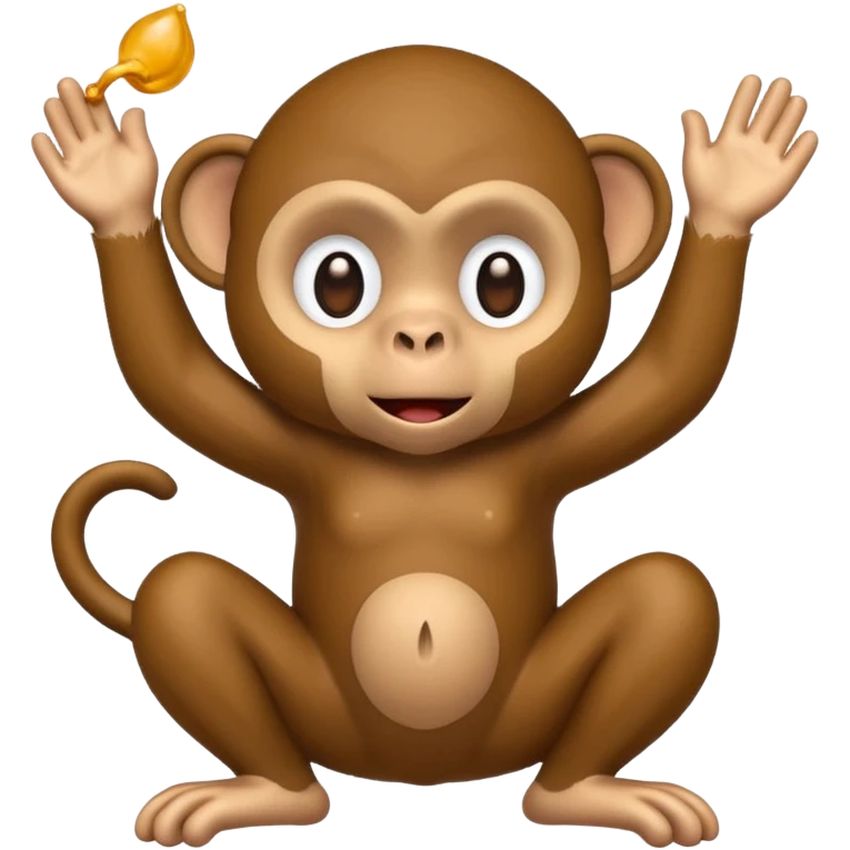 stylized monkey throwing poop, simple lines, emoji style emoji