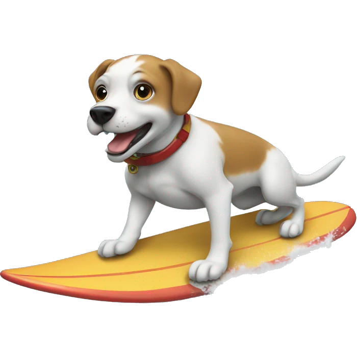 dog surfing on a dolphin emoji