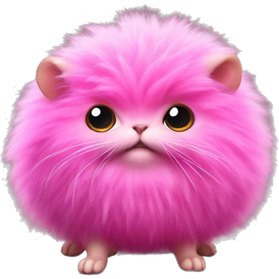 A Pygmy Puff is a small, fluffy magical creature bred by wizards and witches, resembling a miniature ball of fur with bright, vivid colors like pink or purple. Known for their playful antics and affectionate demeanor, Pygmy Puffs are popular pets  emoji