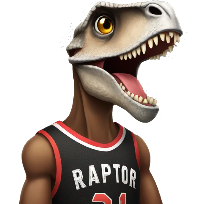 raptor with a black jersey and basketball emoji
