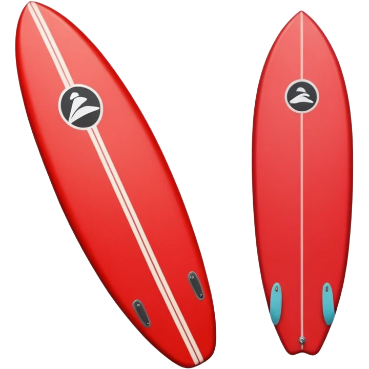 1 Red Surfboard with Stickers emoji