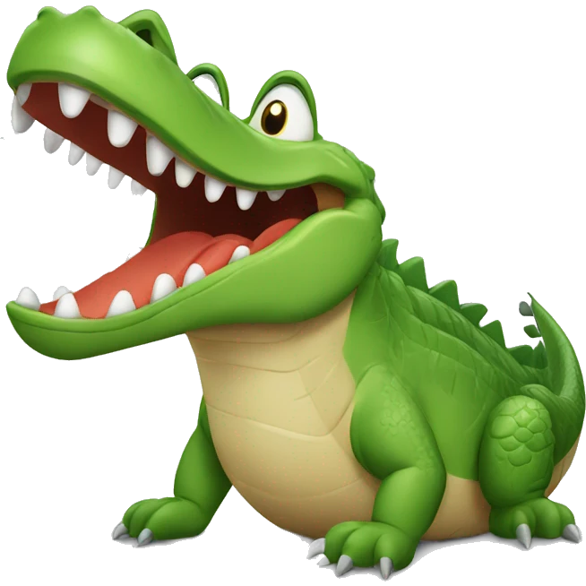 crocodile with happy face emoji