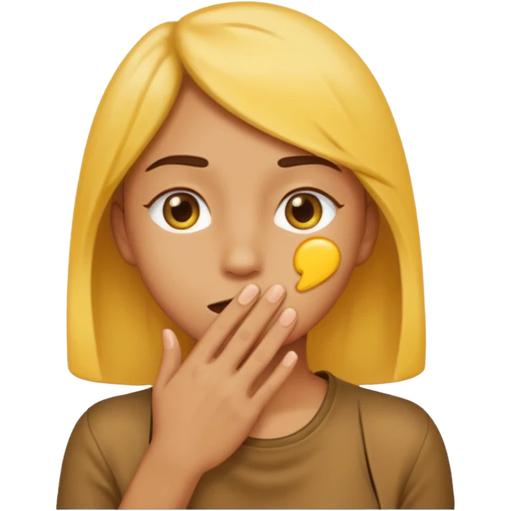 whispering emoji: hand on side of mouth looking behind emoji