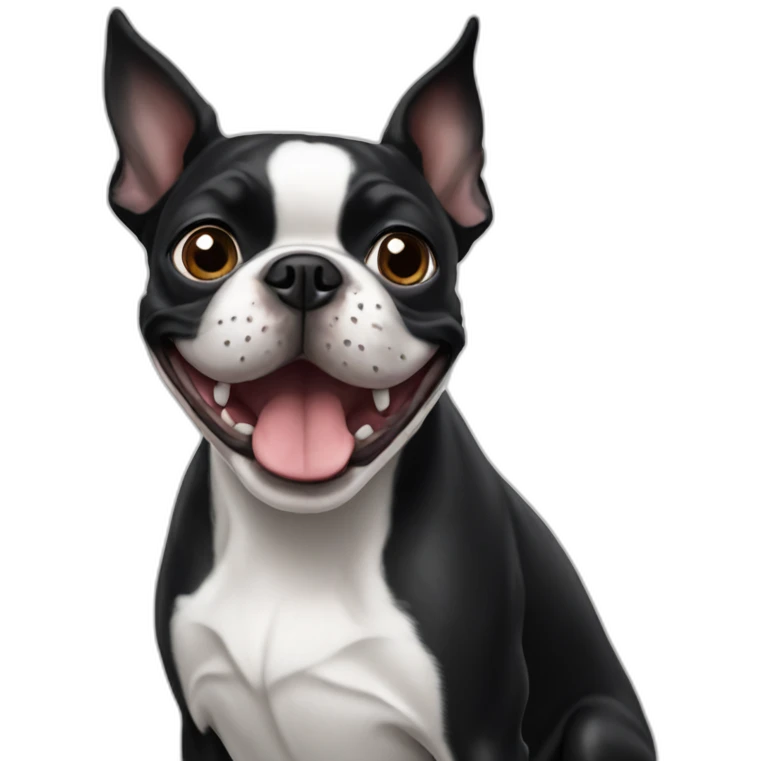 happy boston terrier emoji