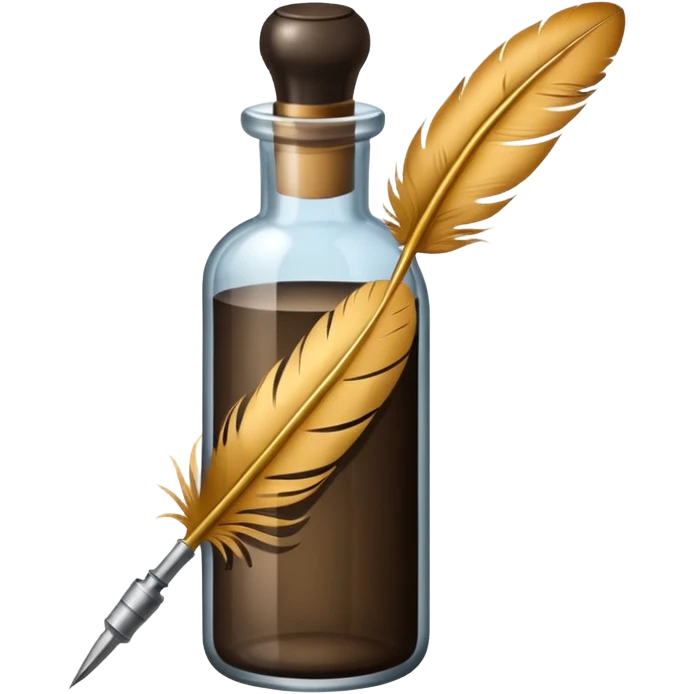 feather quill and ink bottle emoji