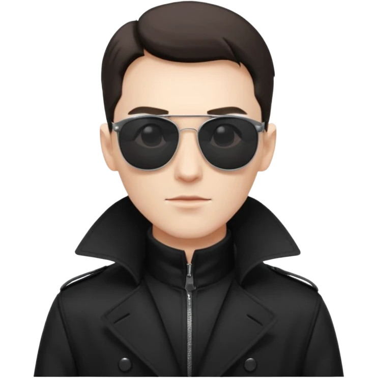 white man in black trenchcoat and matrix sunglasses emoji